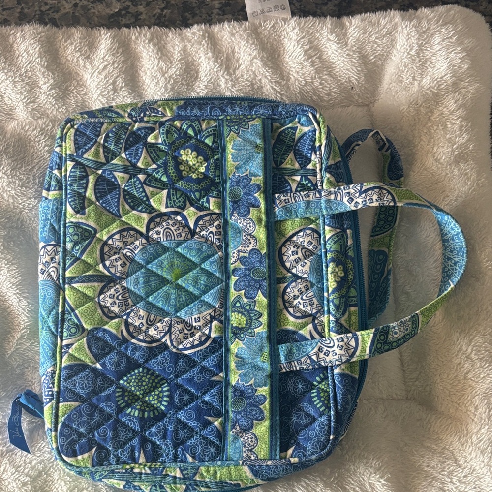 Vera Bradley Blue & Green Quilted Book Cover Bag